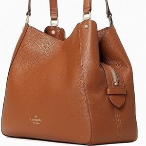 Kate Spade Leila Medium Triple Compartment Shoulder Bag - Warm Ginger-WKR003344